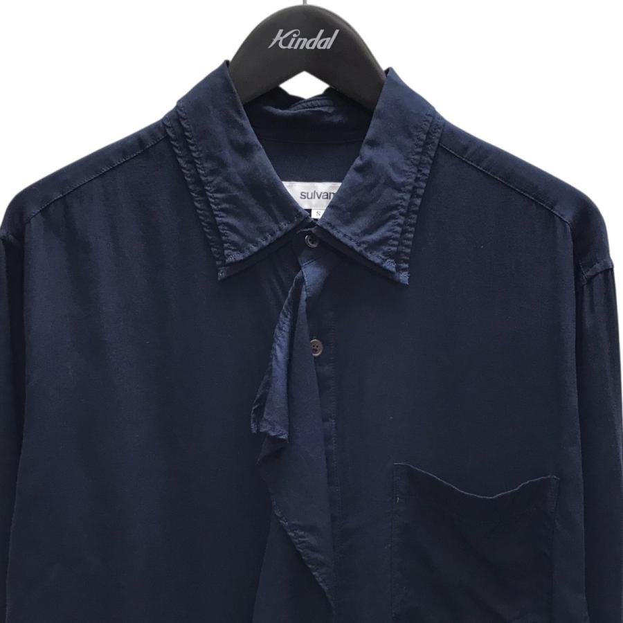 sulvam（サルバム） ロングスリーブアシンメトリーダブルカラーシャツ