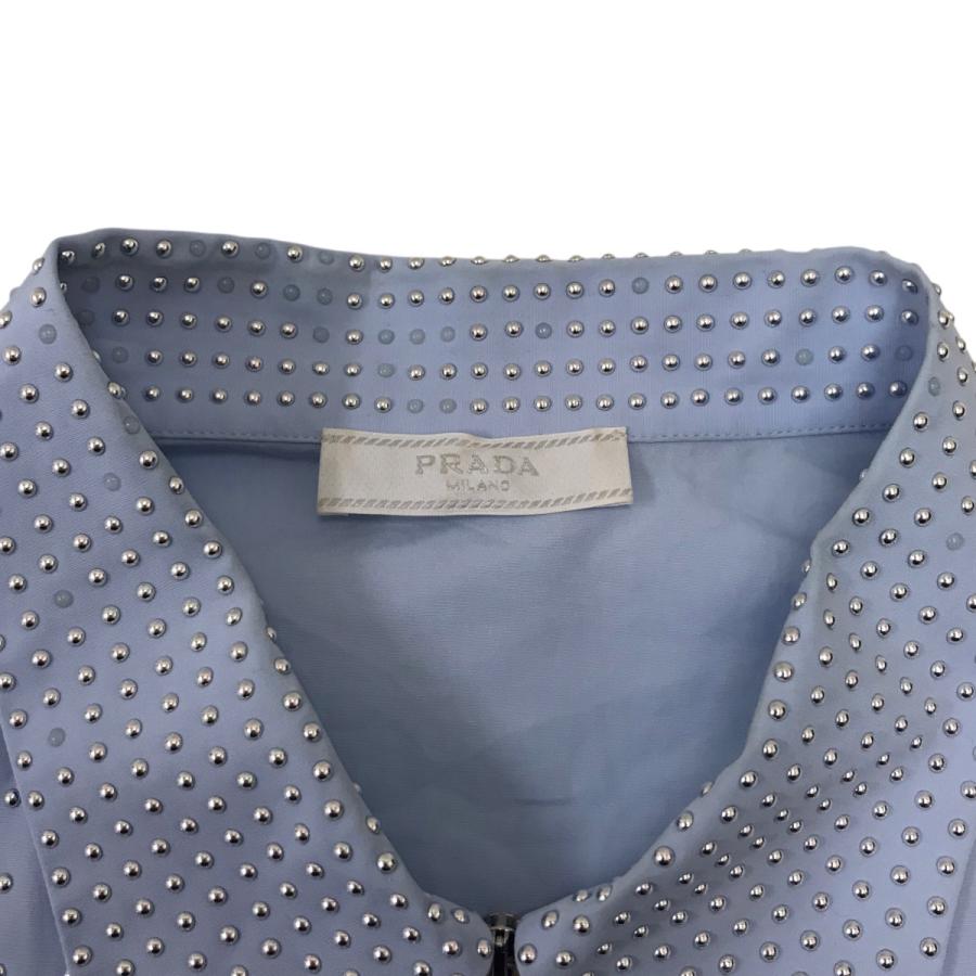 PRADA（プラダ） スタッズジップアップシャツジャケット ブルー サイズ
