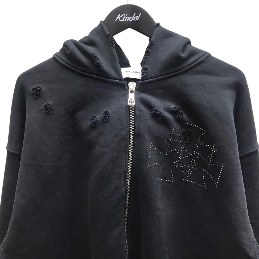 値下げ】ASKYURSELF ジップパーカー ブラック サイズ：L (原宿店 