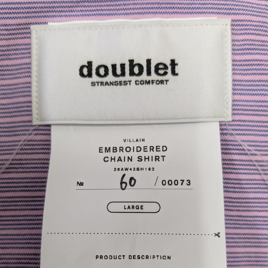 トップス doublet 25aw CHAIN EMBROIDERY SHIRT doublet（ダブレット） doublet 25AW EMBROIDERED CHAIN SHIRT シャツ