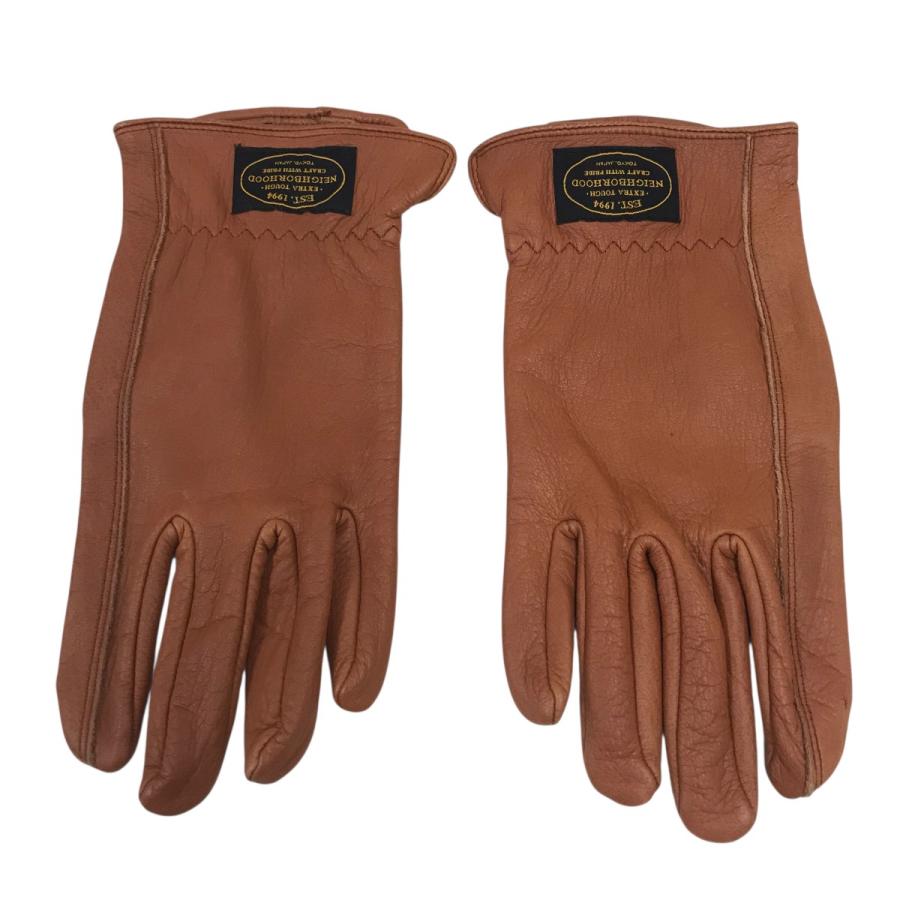 NEIGHBORHOOD（ネイバーフッド） レザーグローブ オレンジ サイズ：L