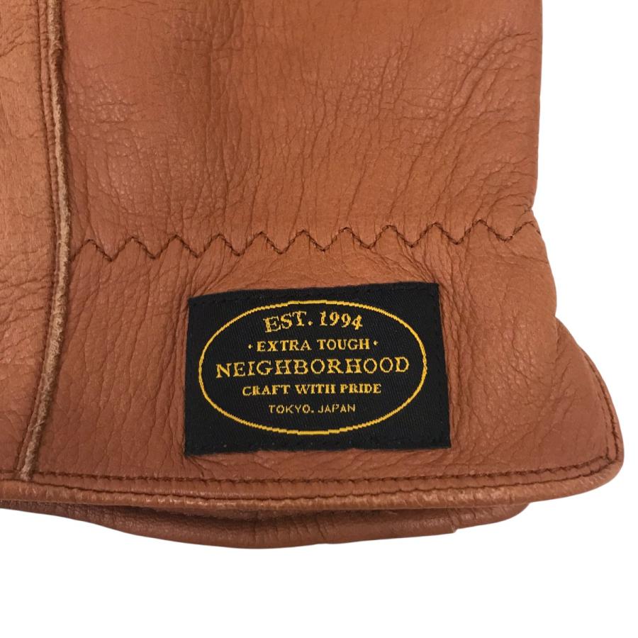 NEIGHBORHOOD（ネイバーフッド） レザーグローブ オレンジ サイズ：L