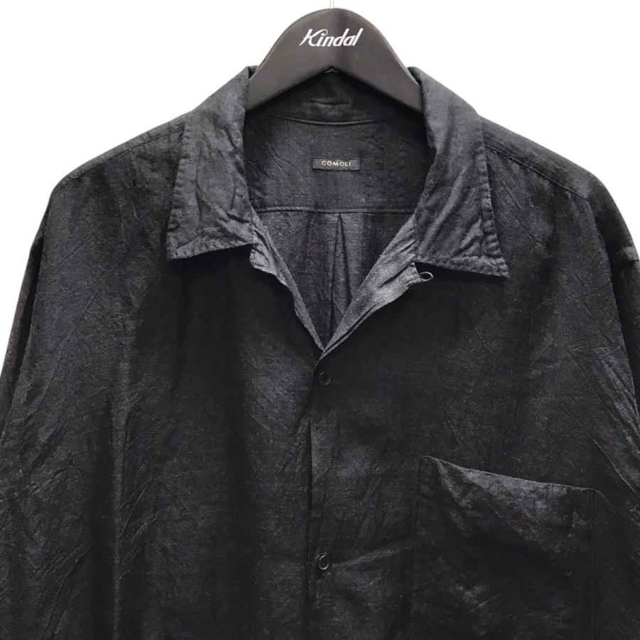 COMOLI（コモリ） COMOLI 25SS ウールシルク 半袖オープンカラーシャツ