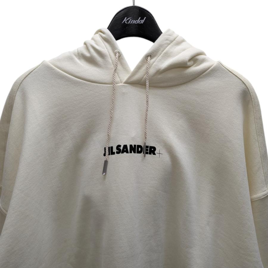 【値下げ】JIL SANDER+ ロゴプリント プルオーバースウェットパーカー フーディー アイボリー サイズ：M (原宿店)_1