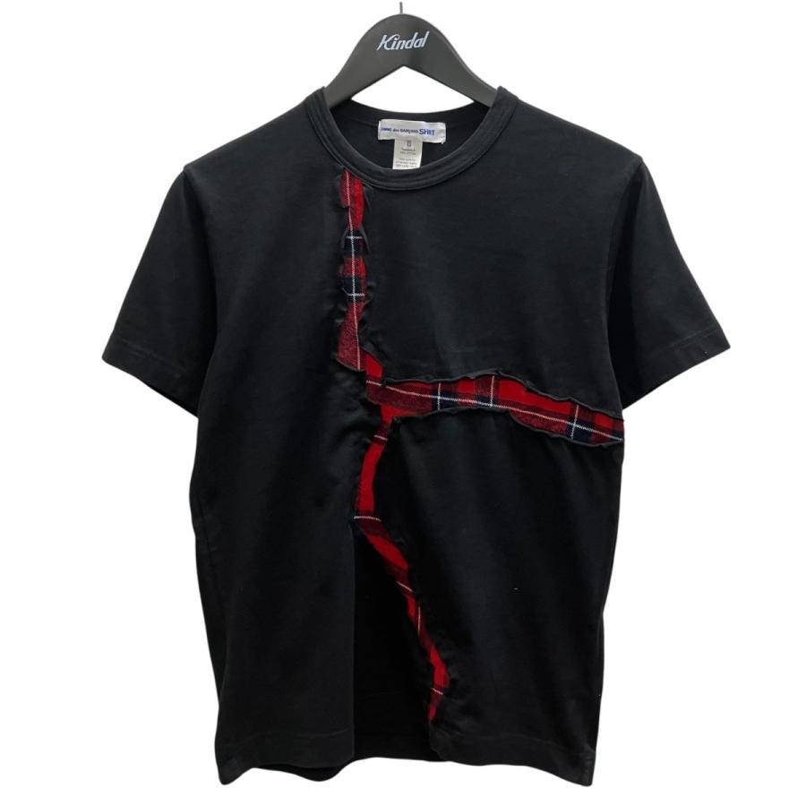 コムデギャルソン 今期AW新品未使用 チェック柄半袖Tシャツ COMME des GARCONS SHIRT コムデギャルソンシャツ チェック切替Tシャツ