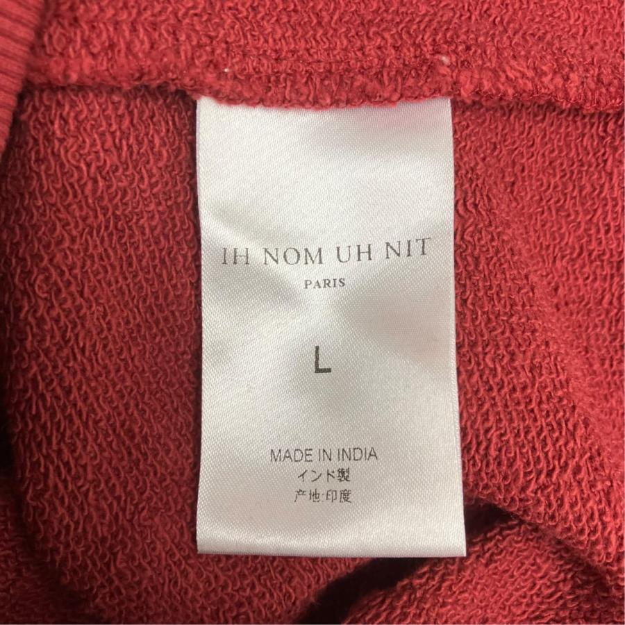 値下げ】IH NOM UH NIT プリントフーディ レッド サイズ：L (EC