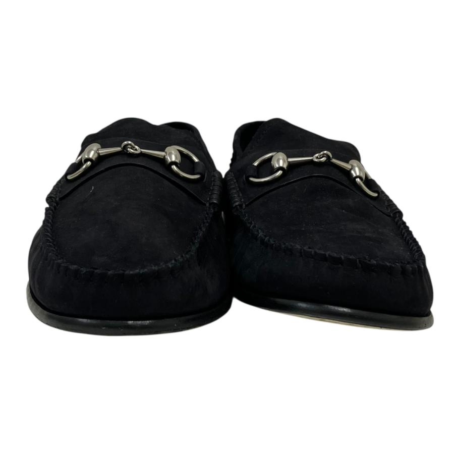 GUCCI（グッチ） ホースビットスエードローファー ブラック サイズ：7