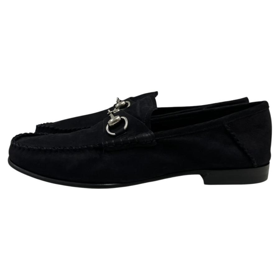 GUCCI（グッチ） ホースビットスエードローファー ブラック サイズ：7