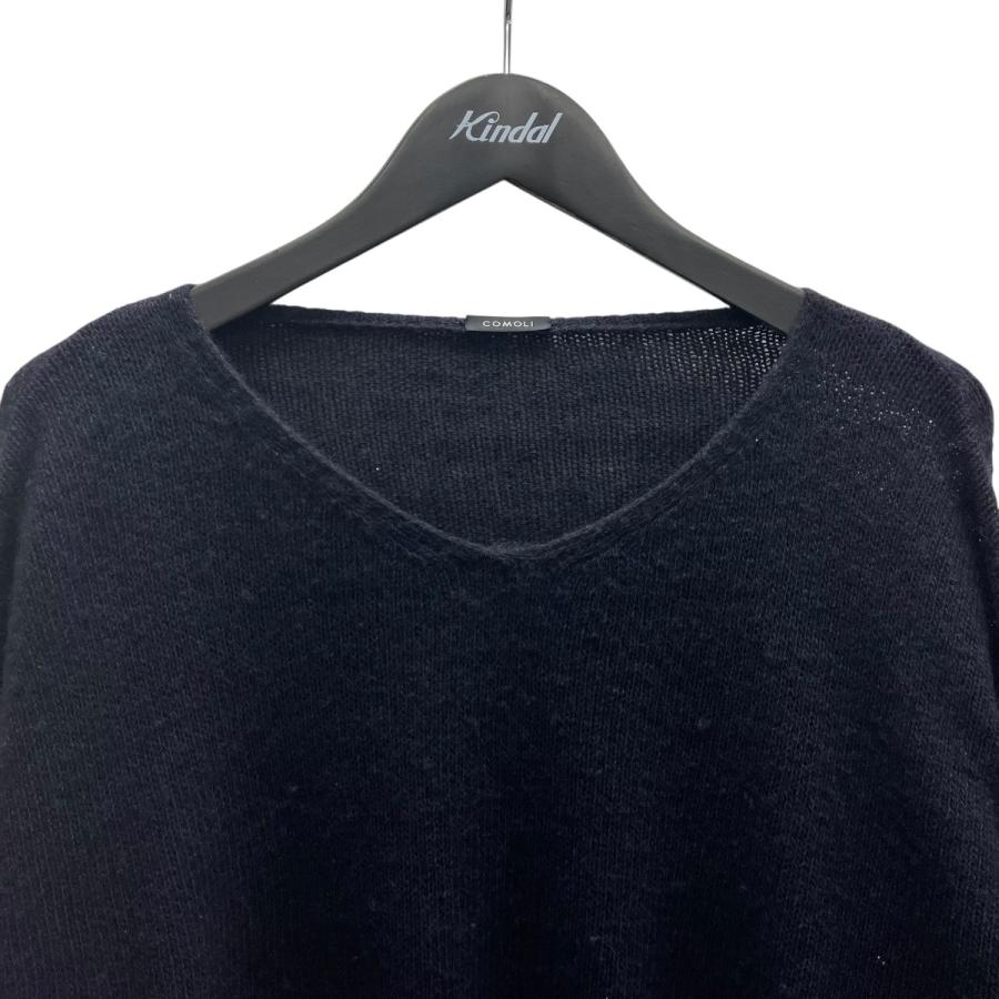 【タグ付き未使用】24AW コモリ カシミヤコモリニット ネイビー COMOLI（コモリ） カシミヤVネックニット ネイビー サイズ：3