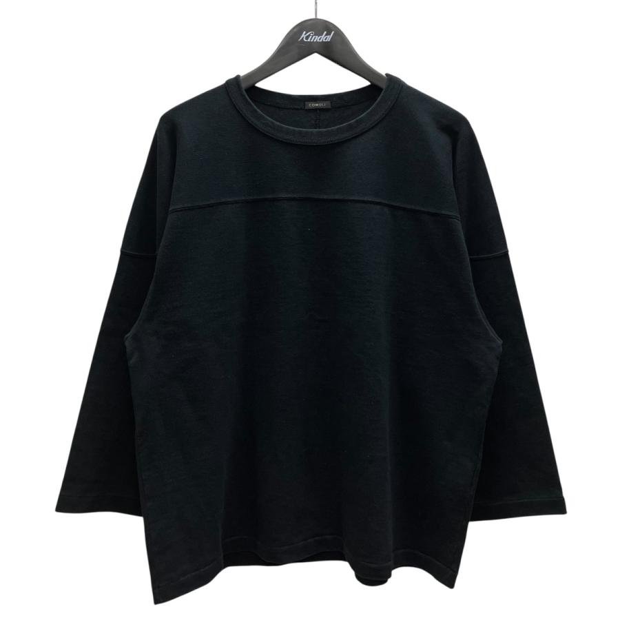 コモリ COMOLI フットボールTシャツ ブラック サイズ2 COMOLI（コモリ） フットボールTシャツ ブラック サイズ：2