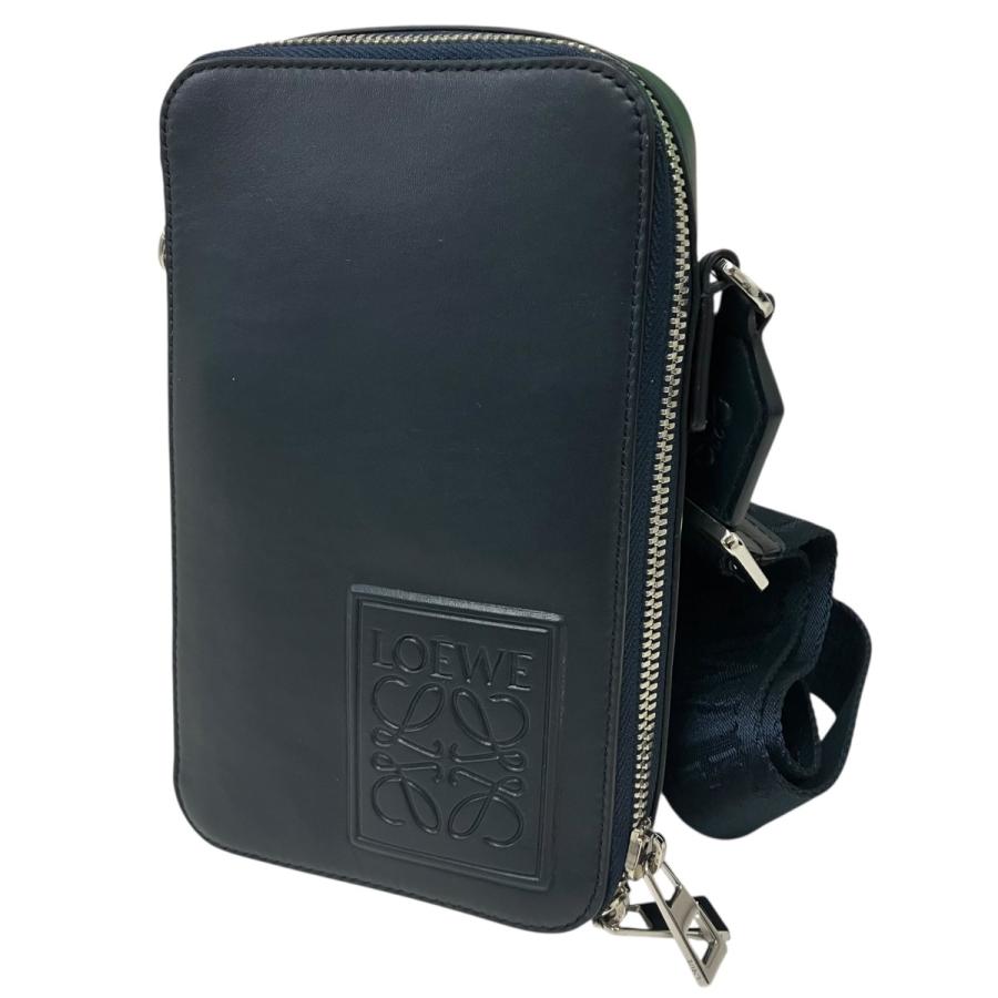 LOEWE（ロエベ） バーティカルクロスボディショルダーバッグ ネイビー