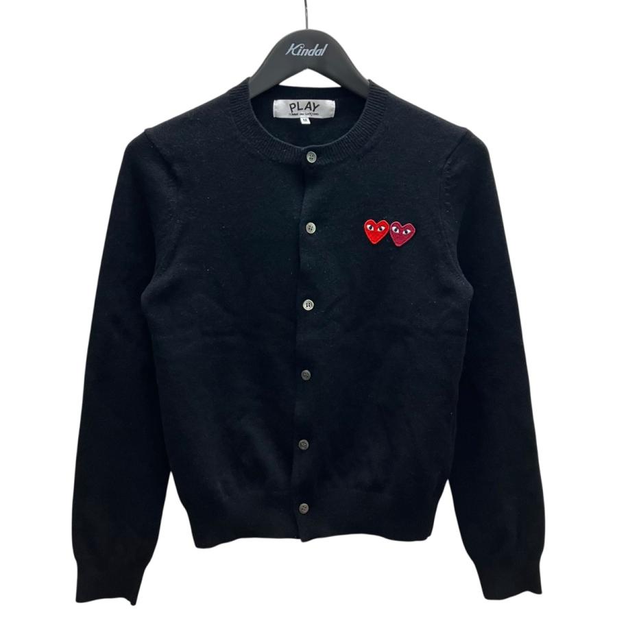 PLAY Comme des Garçons ブラックカーディガン L PLAY COMME des GARCONS プレイコムデギャルソン ウールカーディガン
