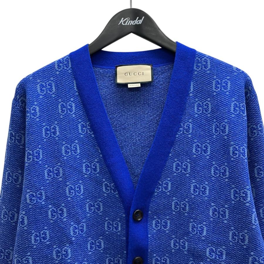 GUCCI（グッチ） GUCCI GGウール ジャカード カーディガン ブルー