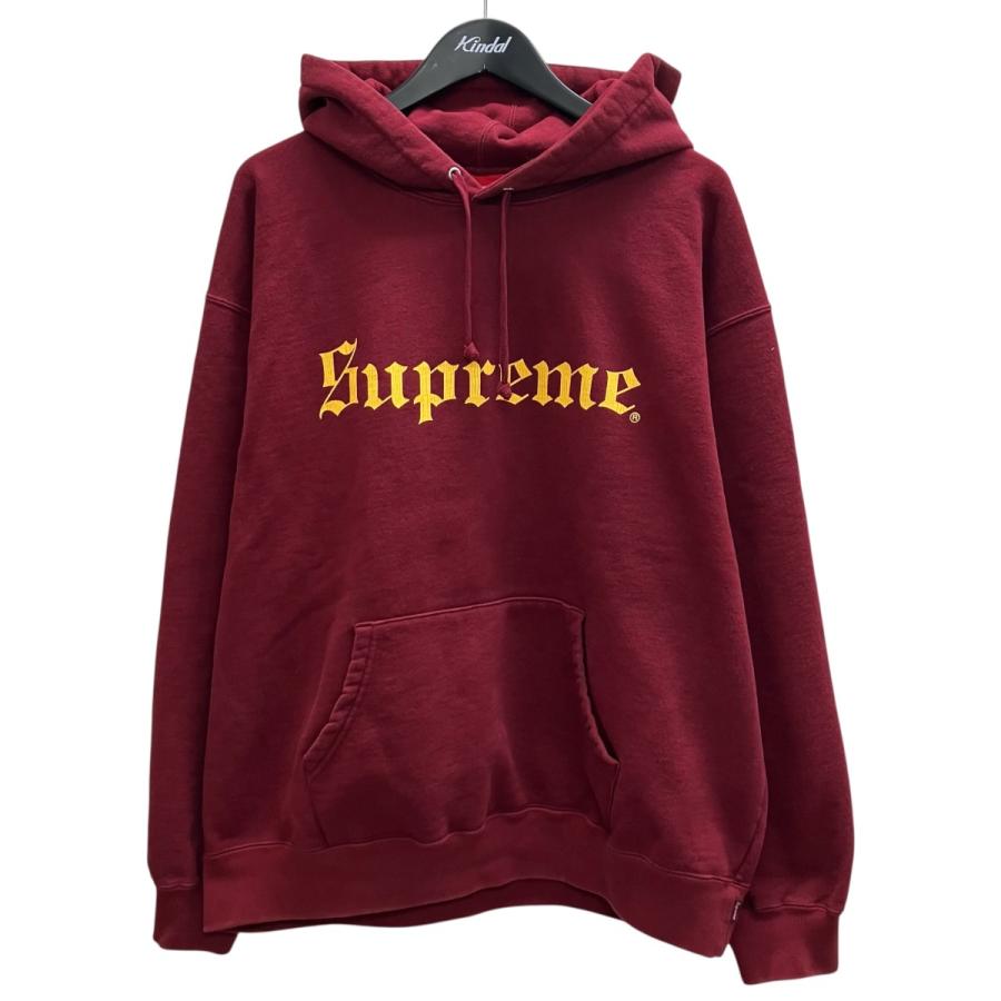 SUPREME シュプリーム 25AW Washed Old English Hooded Sweatshirt ウォッシュド加工 オールドイングリッシュロゴ プルオーバースウェットパーカー ネイビー Supreme（シュプリーム） 【値下げ】Supreme 25AW washed old english