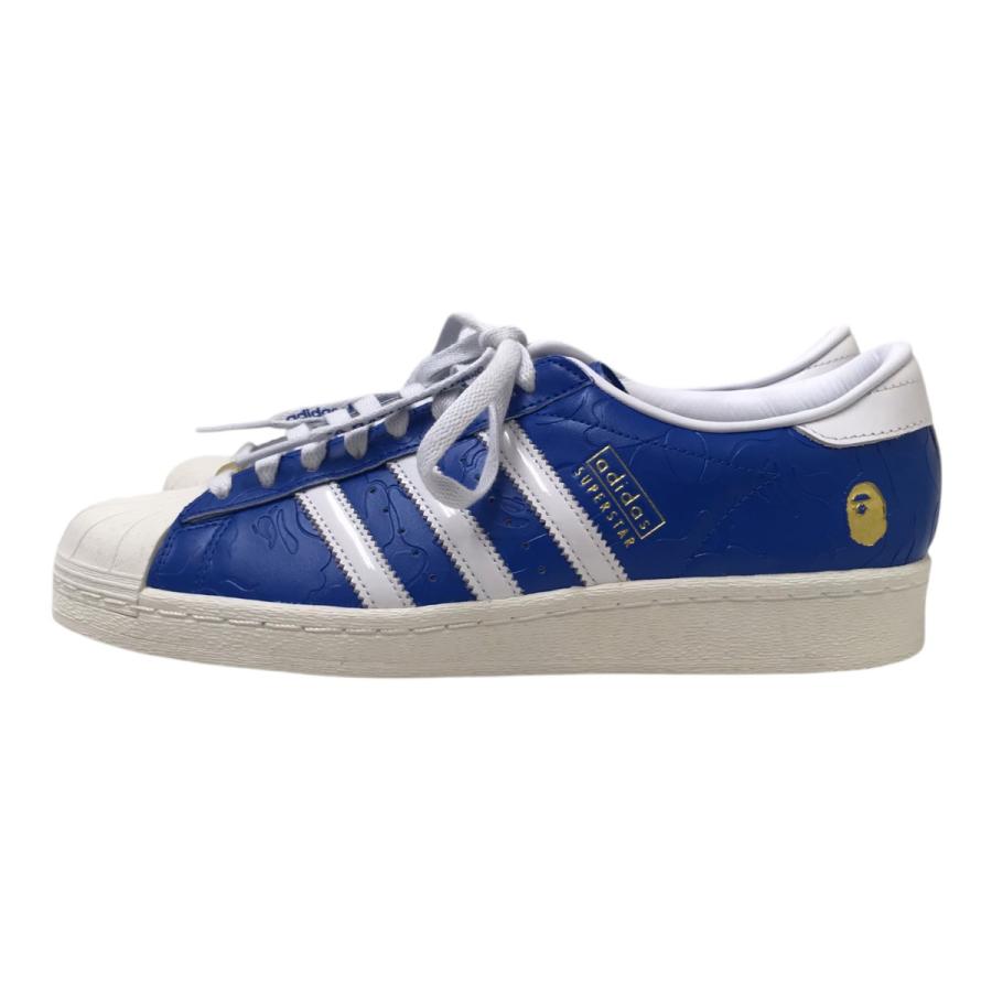 【値下げ】A BATHING APE×adidas ローカットスニーカー ブルー サイズ：28cm (EC)の画像