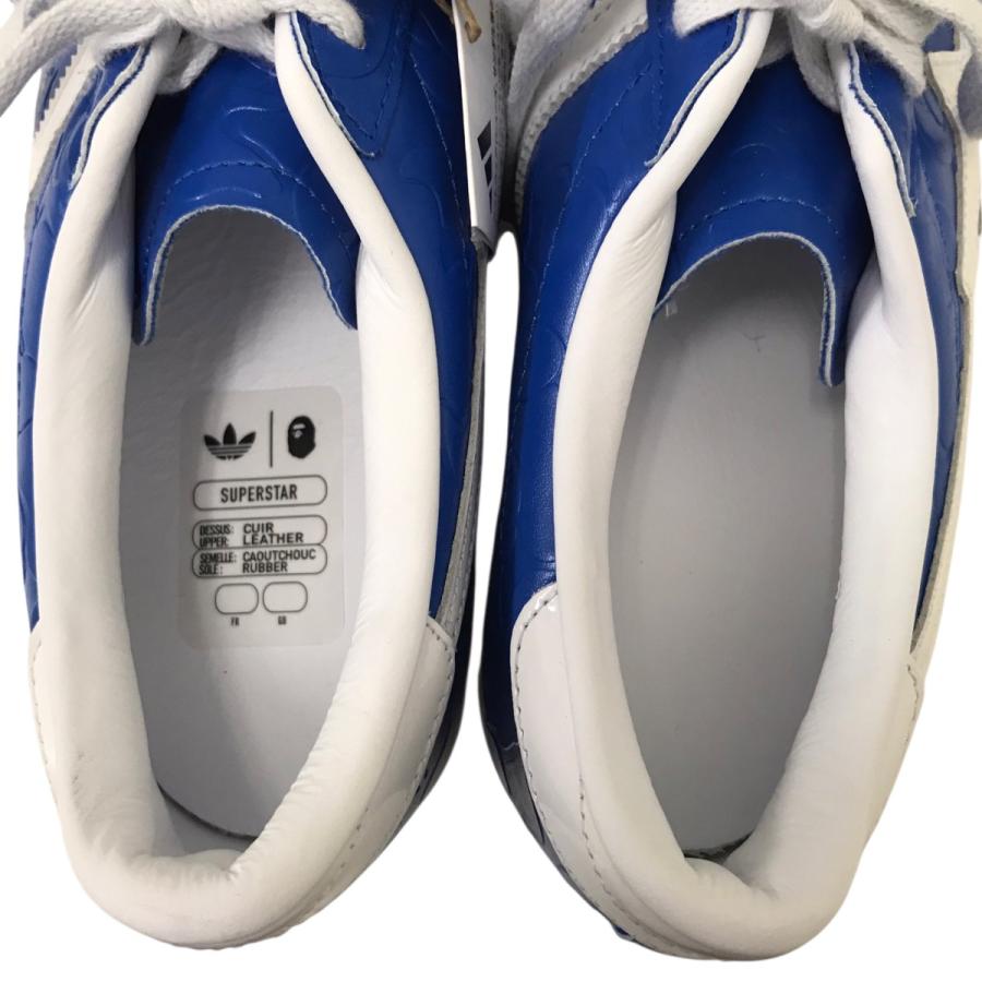 【値下げ】A BATHING APE×adidas ローカットスニーカー ブルー サイズ：28cm (EC)の画像