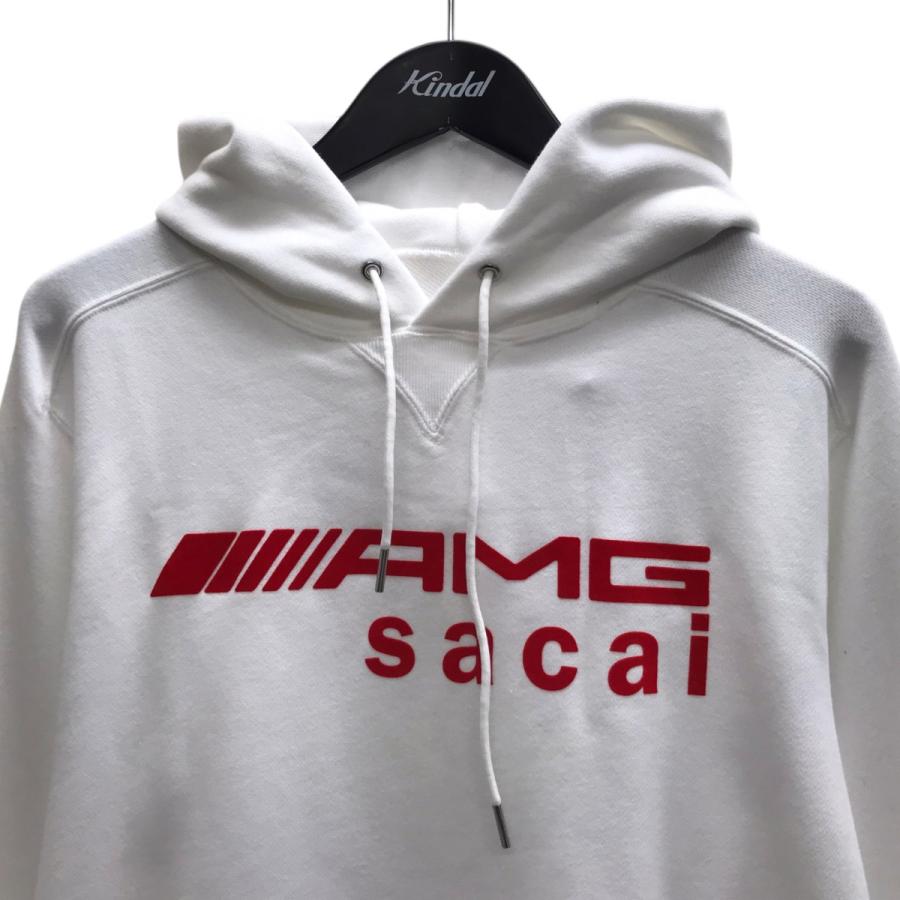 最終価格【美品】22SS sacai サカイ ロゴ パーカー 白 2 sacai（サカイ） 【値下げ】sacai×AMG ロゴフーディー ホワイト サイズ