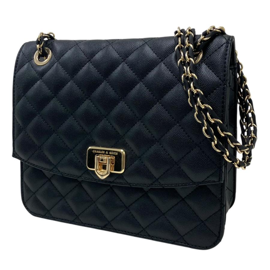 チャールズ アンド キース CHARLES ＆ KEITH Cressida ショルダーバッグ ブラック｜カインドオルYahoo!店