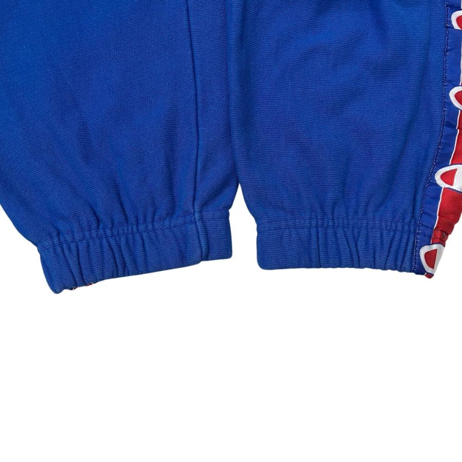 champion ブルー　トラックパンツ　vetements 風　加工 サイズm ヴェトモン×チャンピオン VETEMENTS×Champion スウェットパンツ ブルー