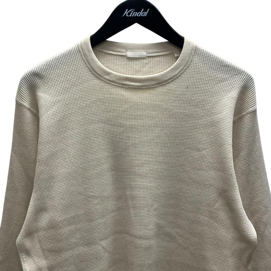 COMOLI（コモリ） コットンカシミヤ ワッフル長袖クルー アイボリー 