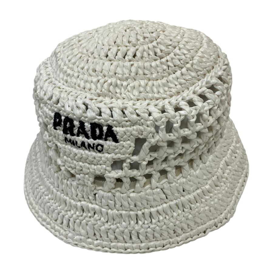 PRADA（プラダ） バケットハット ホワイト×ブラック : カインドオル