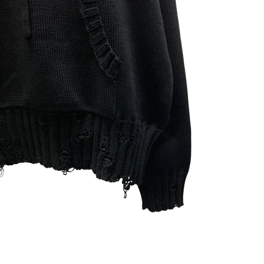 マルニ MARNI ニットパーカー ブラック×ホワイト サイズ：48_4