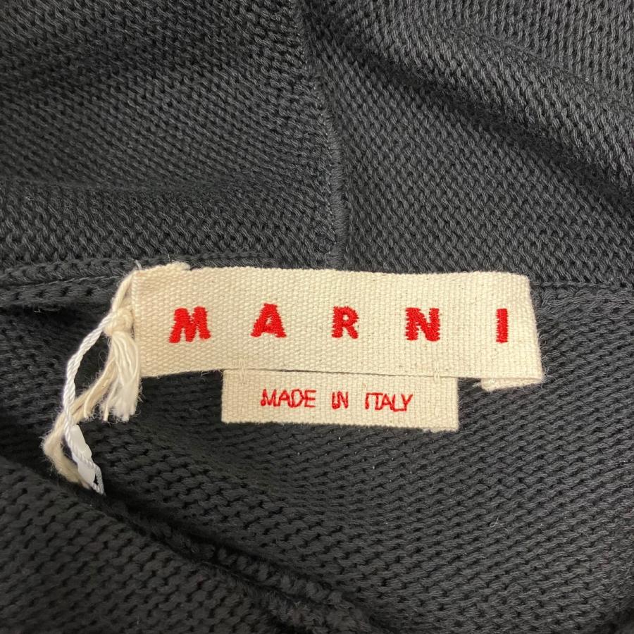 マルニ MARNI ニットパーカー ブラック×ホワイト サイズ：48_5