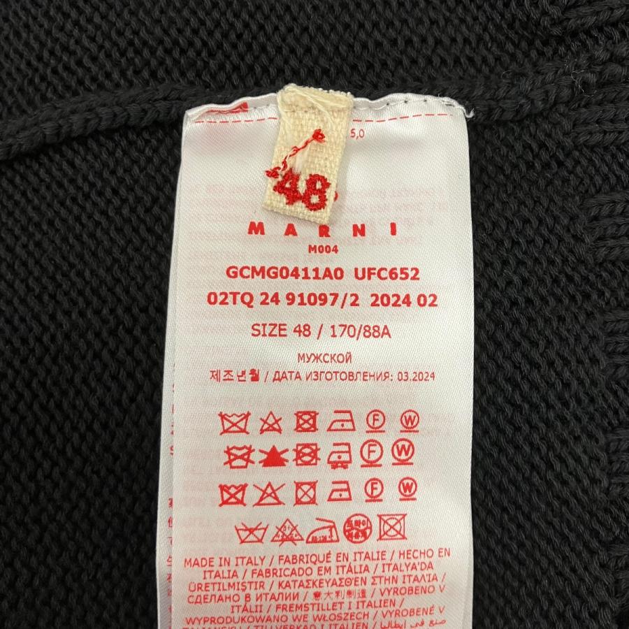 マルニ MARNI ニットパーカー ブラック×ホワイト サイズ：48_6