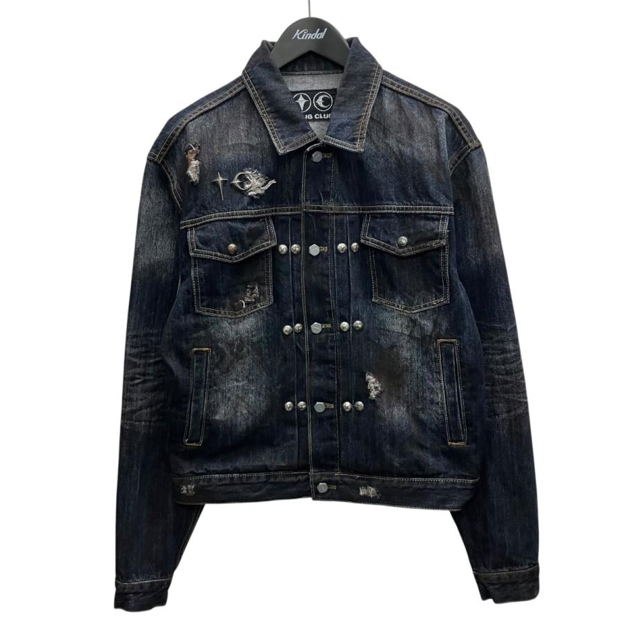れ*ん様 値下　新品　Thug club ジーンズジャケット　インディゴ　サイズ サグクラブ THUG CLUB BURN DOWN DENIM JACKET デニムジャケット