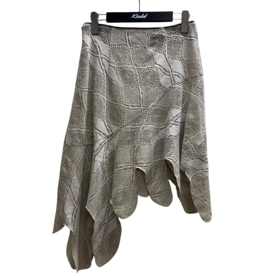 スカート PERVERZE 25AW Knit Lace Jagged-hem Skirt PERVERZE パーバーズ PERVERZE Knit Lace Jagged hem Skirt レース