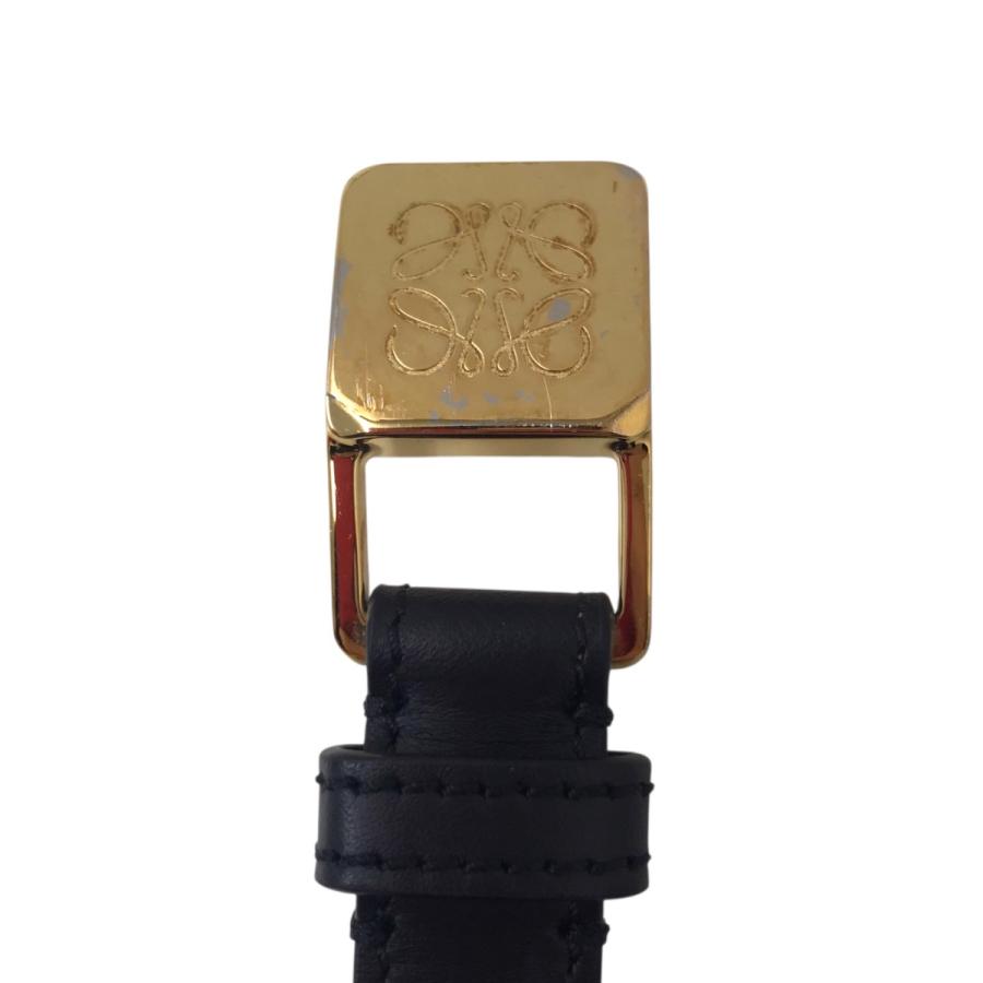 LOEWE ブラックレザーベルト 30-75 LOEWE（ロエベ） レザーベルト ブラック サイズ：75/30 : カインドオル