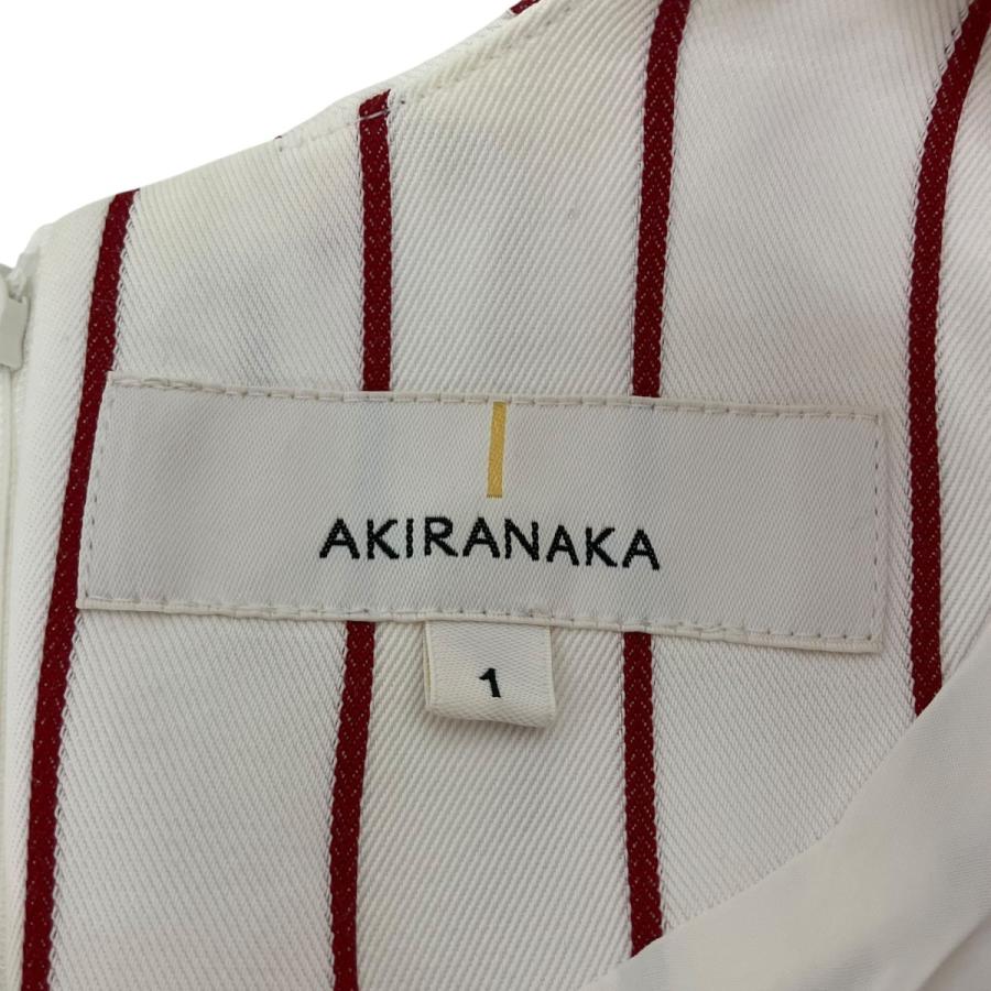 【新品】AKIRA NAKA アキラナカ シャツワンピース ２　M ストライプ AKIRANAKA（アキラナカ） ピンストライプノースリーブワンピース