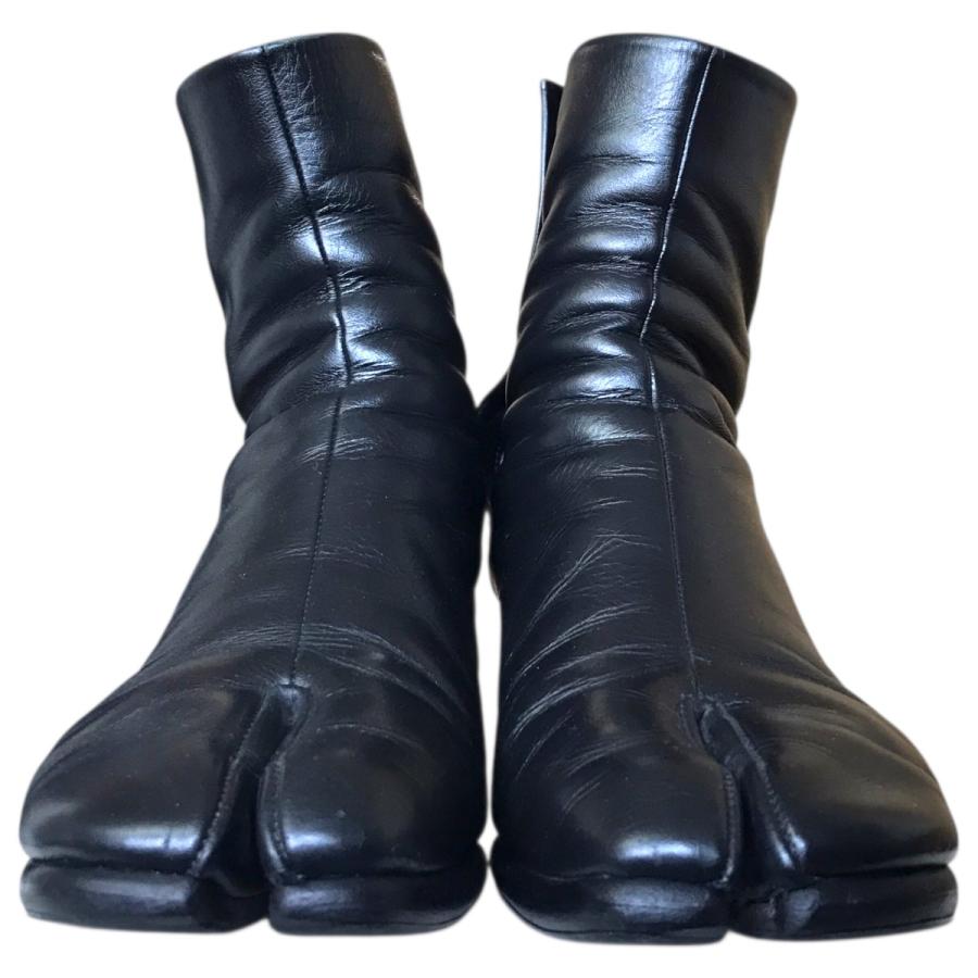 Maison Margiela ブラックレザー　タビ　size 43 Maison Margiela（メゾンマルジェラ） Maison Margiela TABI 足袋