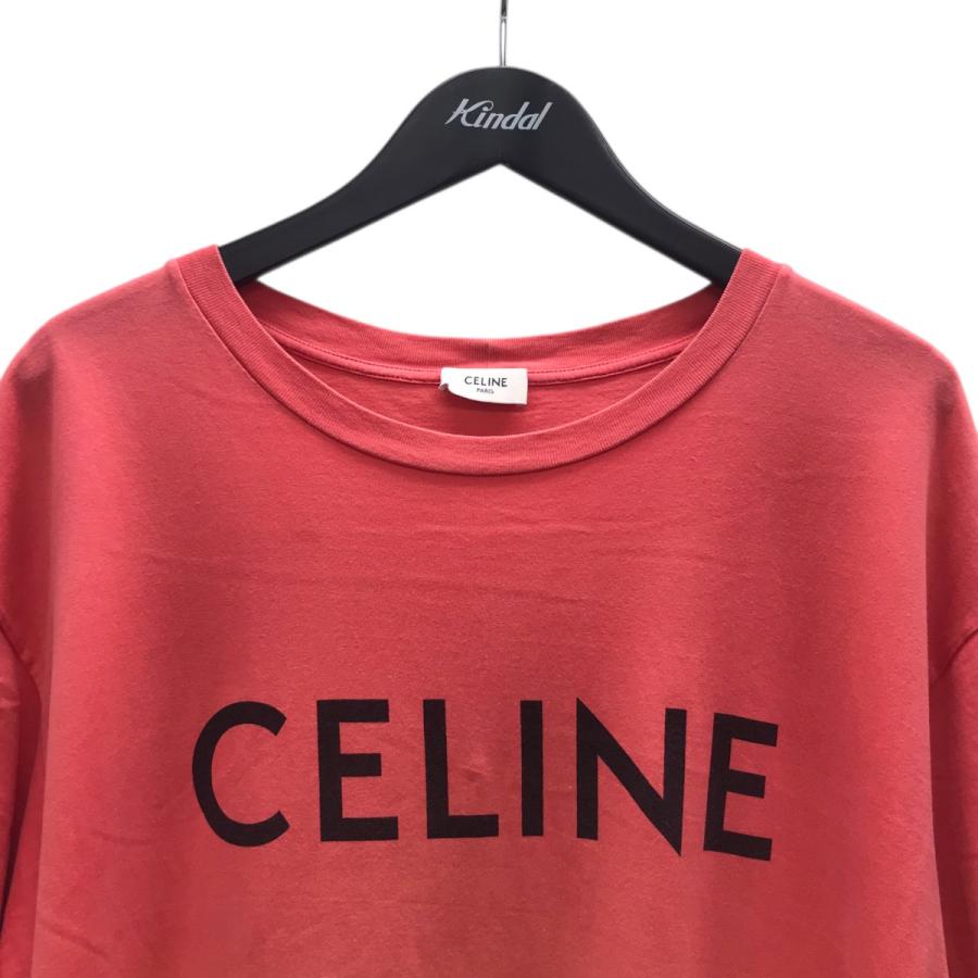 CELINE（セリーヌ） プリントTシャツ ピンク×イエロー サイズ：XL