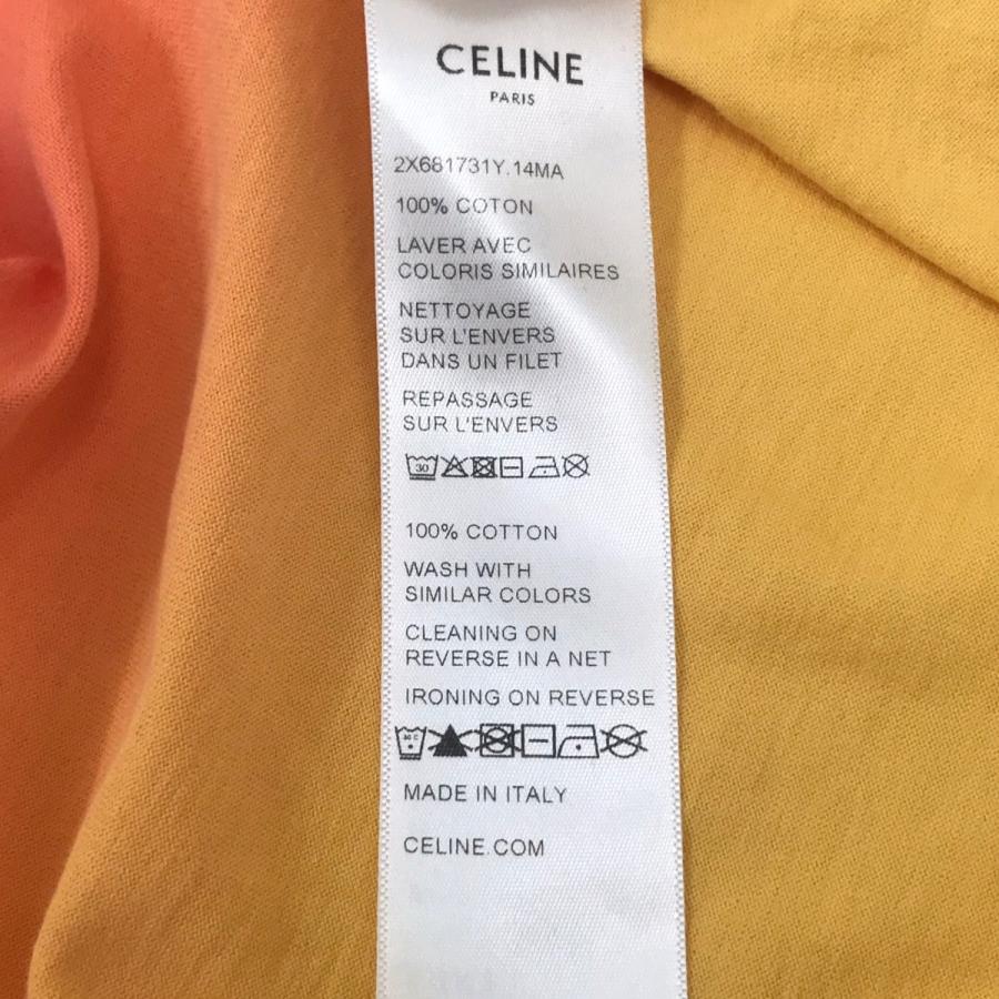 CELINE（セリーヌ） プリントTシャツ ピンク×イエロー サイズ：XL