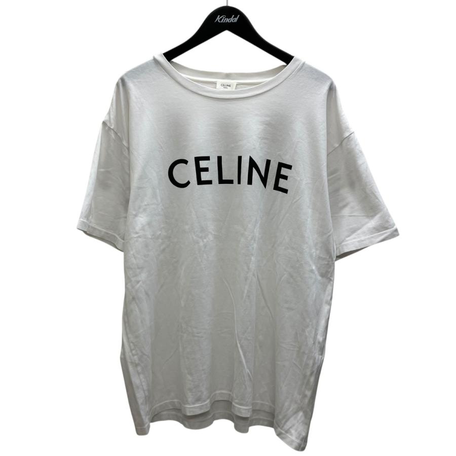 CELINE（セリーヌ） プリントTシャツ ホワイト×ブラック サイズ：XL