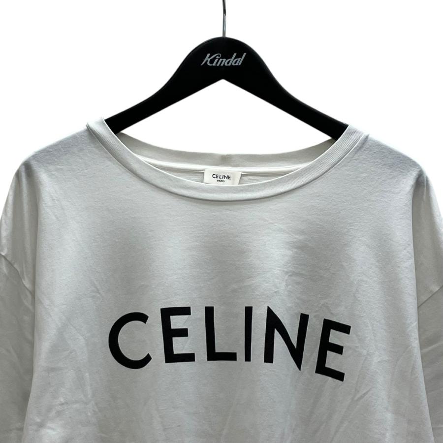 CELINE（セリーヌ） プリントTシャツ ホワイト×ブラック サイズ：XL