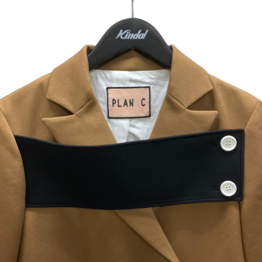 Plan C 【値下げ】Plan C テーラードジャケット ブラウン×ブラック 