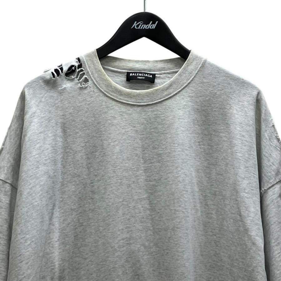 BALENCIAGA（バレンシアガ） デストロイ加工半袖Tシャツ グレー サイズ