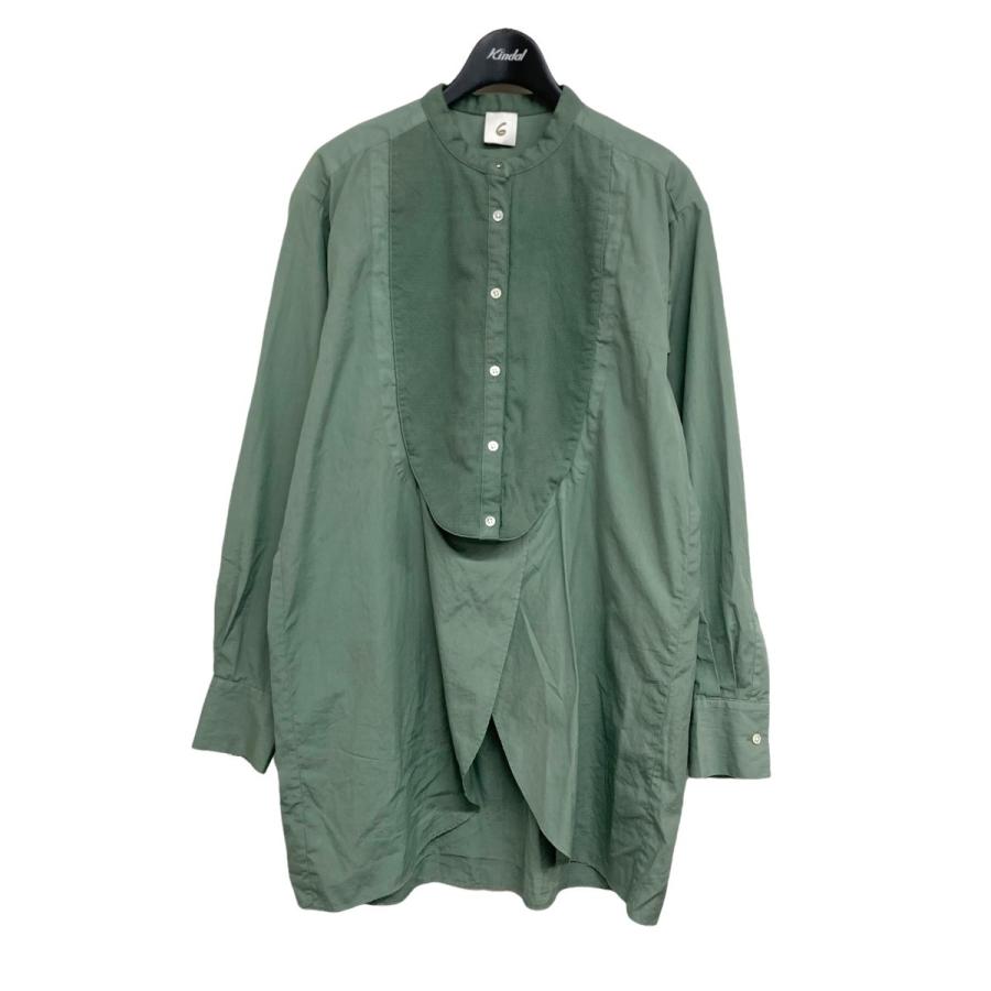 6(ROKU) BEAUTY＆YOUTH 「BOTANICAL DYE DRESS SHIRT」 ノーカラー  