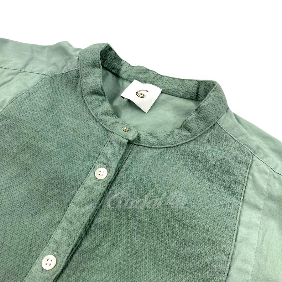 6(ROKU) BEAUTY＆YOUTH 「BOTANICAL DYE DRESS SHIRT」 ノーカラー  