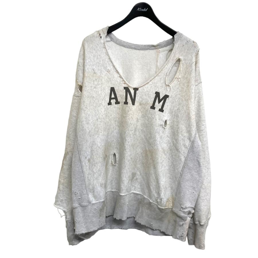 値下げ】ancellm 2022AW AN M CRASH CREWNECK SWEAT SHIRT ダメージ