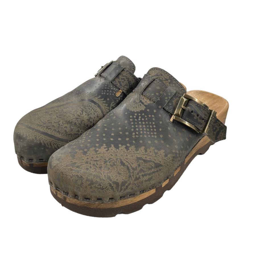 値下げ】WOODY 「PARIS LUKAS」 総柄サボサンダル ブラウン サイズ：42  