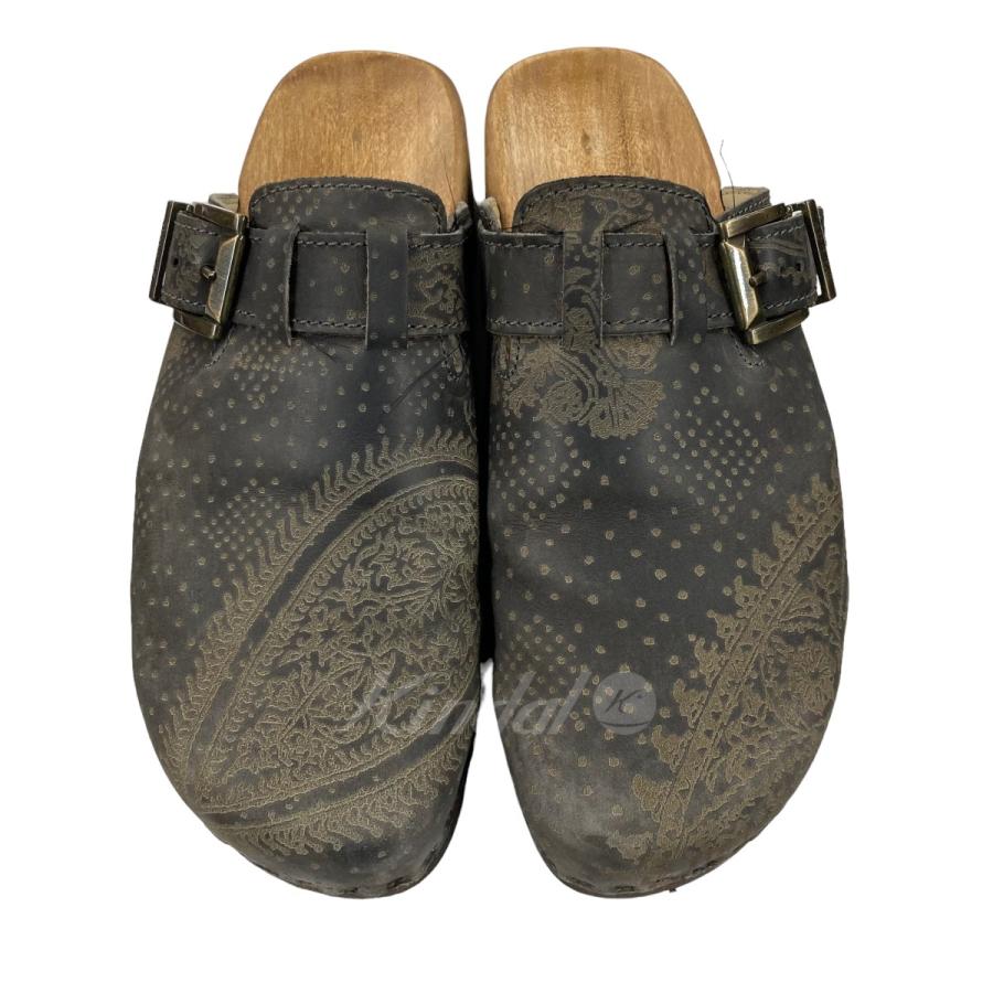 値下げ】WOODY 「PARIS LUKAS」 総柄サボサンダル ブラウン サイズ：42  