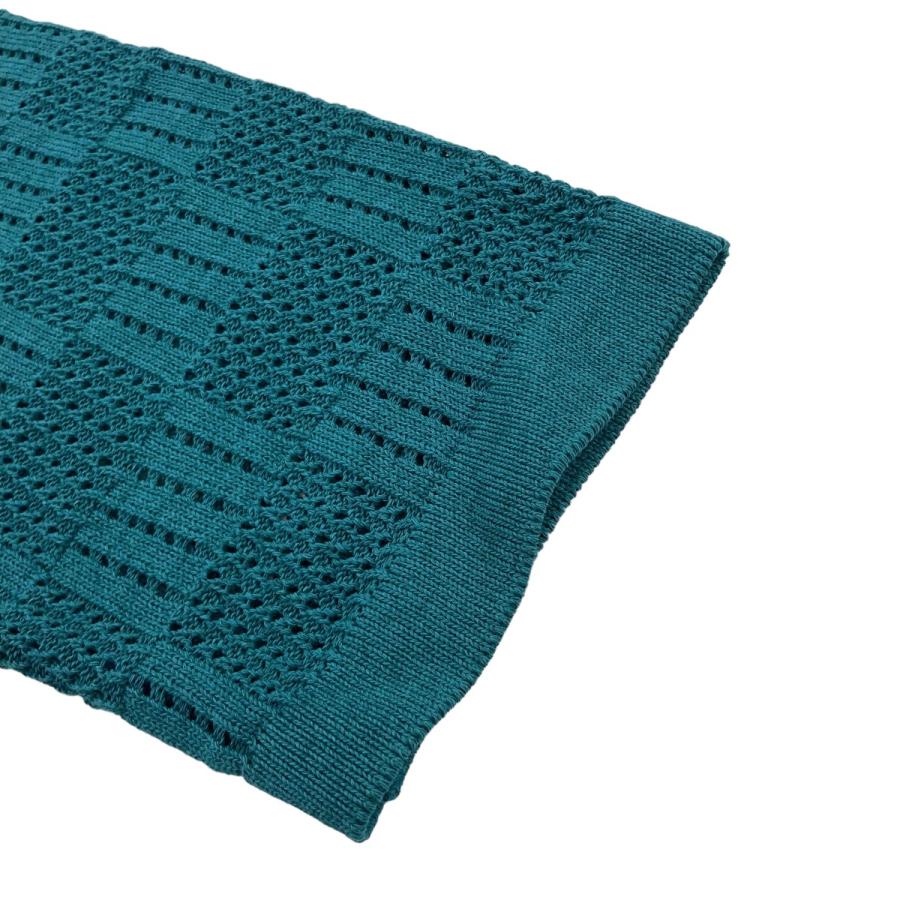 BATONER 青 長袖ポロシャツ