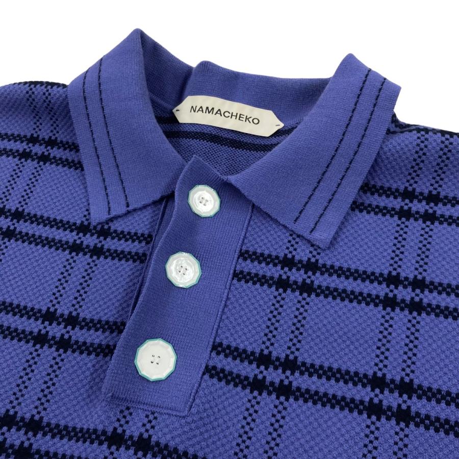 値下げ】NAMACHEKO 23SS TRIFA POLO ポロシャツ ネイビー サイズ