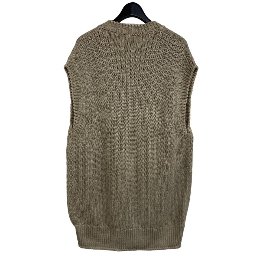 HERMES ベスト lサイズ ベージュ HERMES（エルメス） 【値下げ】HERMES コットンナイロンニットベスト