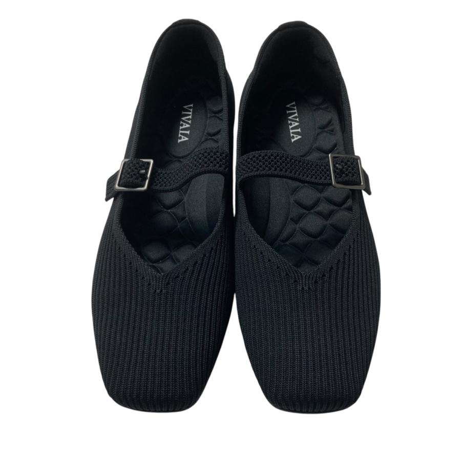 美品VIVAIA アーモンドトゥ チャンキーソール ブラック 黒23.5ベージュ