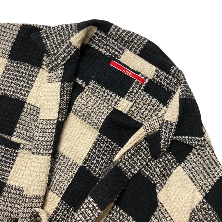 LEH（レー） 羽織Shirts チェック柄ワッフルシャツジャケット LEH-913