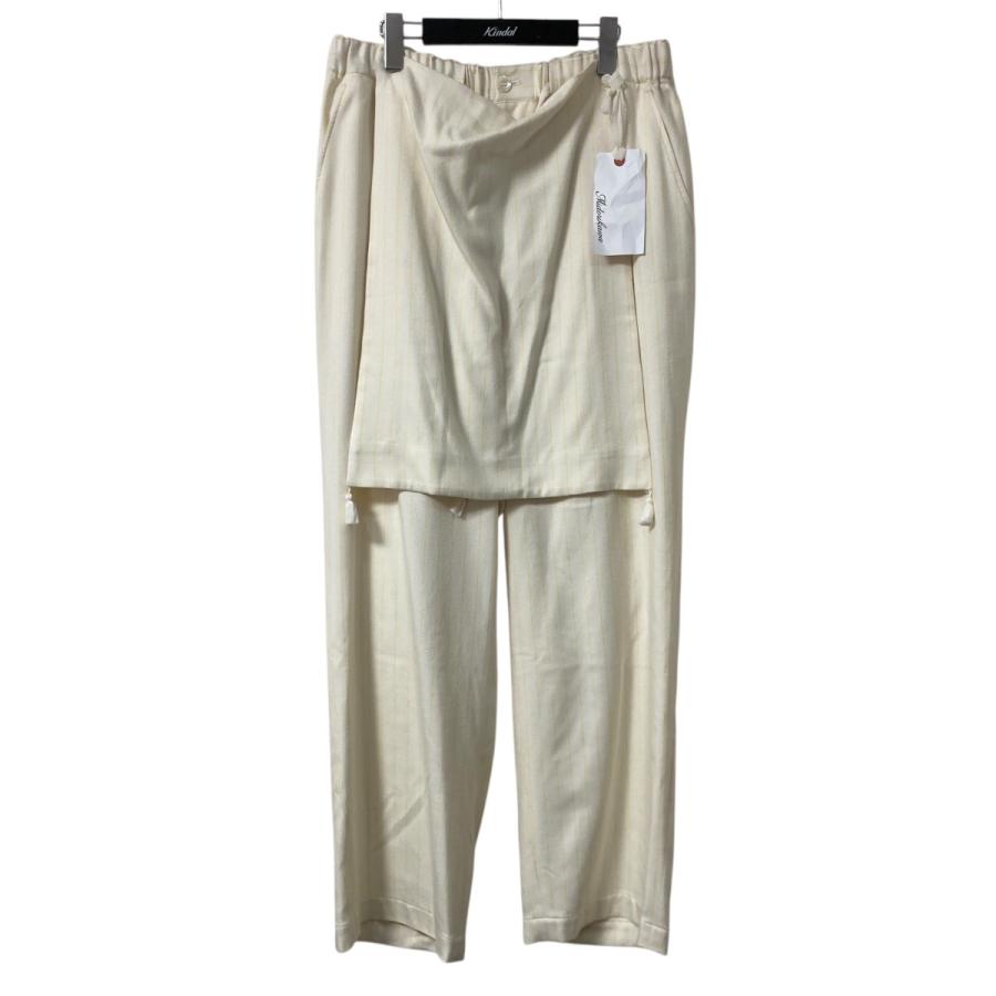 midorikawa シルクパンツ 値下げ】Midorikawa 25SS SILK STRIPE APRON EASY PANTS シルク
